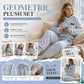 ⏳LAST DAY SALE ONLY ￡23.99!!🔥🍂 Embossed Geometric Plush Set – Timeless Comfort & Effortless Style For Every Occasion