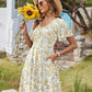 💗LAST DAY SALE 60% OFF⚡50K+ SOLD💕👗Women's Swing Floral Ruffle Short Sleeve A-line Shift Dress with Pockets🌸