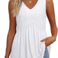 💥🌞Summer Women Outfit Hot Sale :Only ￡10.99‼️👗Women's Print Flowy Sleeveless V Neck Peplum Tank Tops✨Loose Waist Ruffle Hem Camisole Daily Holiday Top