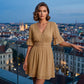 👗LAST DAY SALE 60% OFF⚡50K+ SOLD💕🪞Chic V-Neck Dress with Lace Cutout Details✨Soft Hollow Lace Splicing Midi Dress For Date Wedding Guest Party💐