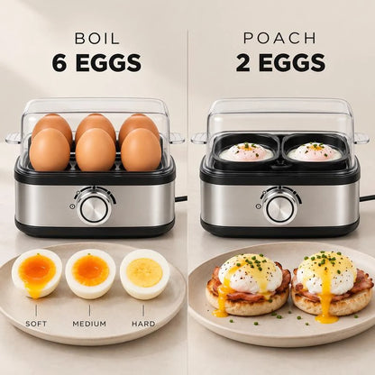 ⏳LAST DAY SALE 50% OFF!!🔥50K+ SOLD! 🥚🍳Multifunctional Egg Steamer with Clear Lid – boil, poach or omelet, auto shut-off, compact. Quick healthy breakfasts! 🛡️✅