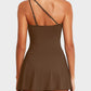 💗👙LAST DAY SALE 60% OFF: ONLY £13.99!!⚡50K+ SOLD💕🏖️Women's One Piece Swim Dress One Shoulder Swimsuit With Skirt🩱