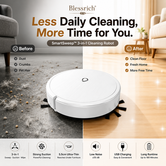 ⏰LIMITED TIME PRICE: ONLY ￡12.99!!!🔥3-in-1 Robot Cleaner with Sweeping, Strong Suction & Mopping