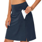 💃LAST DAY 45% OFF：ONLY ￡13.99!!💥Women's Knee Length Skorts Golf Tennis Skirt🎾High Waist Built-In Liner Shorts☁️Stretch Breathable Sport Skort