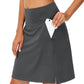 💃LAST DAY 45% OFF：ONLY ￡13.99!!💥Women's Knee Length Skorts Golf Tennis Skirt🎾High Waist Built-In Liner Shorts☁️Stretch Breathable Sport Skort