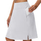 💃LAST DAY 45% OFF：ONLY ￡13.99!!💥Women's Knee Length Skorts Golf Tennis Skirt🎾High Waist Built-In Liner Shorts☁️Stretch Breathable Sport Skort
