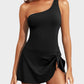 💗👙LAST DAY SALE 60% OFF: ONLY £13.99!!⚡50K+ SOLD💕🏖️Women's One Piece Swim Dress One Shoulder Swimsuit With Skirt🩱