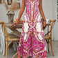 📢📢LAST DAY SALE – ONLY ￡13.99!!🔥☀️V-Neck Sleeveless Retro Printed Maxi Dress For Women💃Loose Flow Casual Beach Long Gown