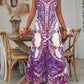 📢📢LAST DAY SALE – ONLY ￡13.99!!🔥☀️V-Neck Sleeveless Retro Printed Maxi Dress For Women💃Loose Flow Casual Beach Long Gown