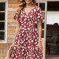 💗LAST DAY SALE 60% OFF⚡50K+ SOLD💕👗Women's Swing Floral Ruffle Short Sleeve A-line Shift Dress with Pockets🌸