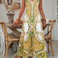📢📢LAST DAY SALE – ONLY ￡13.99!!🔥☀️V-Neck Sleeveless Retro Printed Maxi Dress For Women💃Loose Flow Casual Beach Long Gown