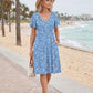 💗LAST DAY SALE 60% OFF⚡50K+ SOLD💕👗Women's Swing Floral Ruffle Short Sleeve A-line Shift Dress with Pockets🌸