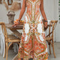 📢📢LAST DAY SALE – ONLY ￡13.99!!🔥☀️V-Neck Sleeveless Retro Printed Maxi Dress For Women💃Loose Flow Casual Beach Long Gown