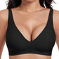 🎉Final 12 Hours- Only ￡9.99!!🌸💕 Jelly Wireless Womens Comfortable Wireless Bras Push Up Bralettes Seamless Tshirts Bras Deep V Everyday Bras