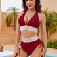 🏖️LAST DAY SALE – ONLY ￡13.99!!🔥💓High Waisted Tummy Control Color Block Bikini Set With Free Sunglass🕶️