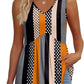 💥🌞Summer Women Outfit Hot Sale :Only ￡10.99‼️👗Women's Print Flowy Sleeveless V Neck Peplum Tank Tops✨Loose Waist Ruffle Hem Camisole Daily Holiday Top