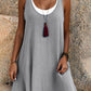 ⏰Summer Hot Sale 50% OFF💃Women's Casual Loose Sleeveless Fake Two Piece Tank Dress