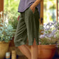 🏆LAST DAY SALE – ONLY ￡10.99!!🔥🌿Casual Solid Capri Pants With Pockets👖Loose Fit Split Hem Daily Walking Trousers