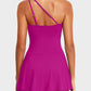 💗👙LAST DAY SALE 60% OFF: ONLY £13.99!!⚡50K+ SOLD💕🏖️Women's One Piece Swim Dress One Shoulder Swimsuit With Skirt🩱