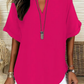 🔥SUMMER HOT SALE £11.99!!💥50K+ SOLD‼️👕Fashion Loose Solid Color Short Sleeve Top☁️Soft Breathable Basic Tee All-Match Casual Blouse For Commute Holiday UK🇬🇧
