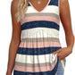 💥🌞Summer Women Outfit Hot Sale :Only ￡10.99‼️👗Women's Print Flowy Sleeveless V Neck Peplum Tank Tops✨Loose Waist Ruffle Hem Camisole Daily Holiday Top