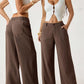 💓Summer Hot Sale 50% OFF⚡50K+ SOLD!!💕Women's Cotton Linen Palazzo Pants Summer Flowy Wide Straight Leg Beach Trousers With Pocket Casual Solid Color Soft Elastic High Waist Lounge Pants💐
