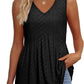 💥🌞Summer Women Outfit Hot Sale :Only ￡10.99‼️👗Women's Print Flowy Sleeveless V Neck Peplum Tank Tops✨Loose Waist Ruffle Hem Camisole Daily Holiday Top