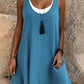 ⏰Summer Hot Sale 50% OFF💃Women's Casual Loose Sleeveless Fake Two Piece Tank Dress