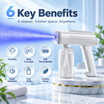 📢📢50% OFF !! ⏰|Wireless Handheld Nano Disinfection Spray Gun with Blue Light