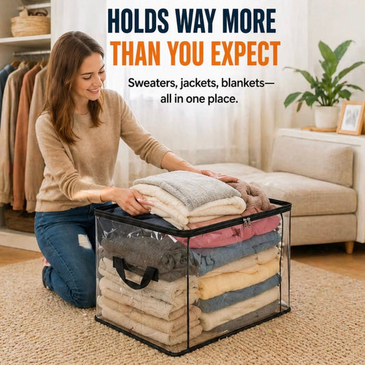 💕LAST DAY BUY 2 GET 1 FREE!!💕Transparent Storage Bag – Large, Dust & Moisture-Proof with Handle✨Ultimate All-in-One Organizer for Clothes, Toys, Books, Stuffed Animals & Absolutely Everything! 🧸📚👕🧦