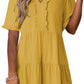 🔥2026 Summer Hot Sale 49% OFF🌈Women's V Neck Ruffle Casual A-Line Flowy Swing Shift Dress