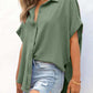 ⏳2026 Summer Hot Sale 60% OFF: Only £13.99!!💥👚Women's Casual V Neck Button Down Shirts Solid Short Sleeve Blouses💐Soft Breathable Basic Shirt For Office Holiday Daily Outfit🇬🇧