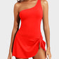 💗👙LAST DAY SALE 60% OFF: ONLY £13.99!!⚡50K+ SOLD💕🏖️Women's One Piece Swim Dress One Shoulder Swimsuit With Skirt🩱