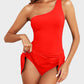 💗👙LAST DAY SALE 60% OFF: ONLY £13.99!!⚡50K+ SOLD💕🏖️Women's One Piece Swim Dress One Shoulder Swimsuit With Skirt🩱
