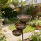 🦜 Last Day Special Price £9.99! ⚡️🌿3-Tier Rustic Metal Bird Feeder & Drinker Stake🐦Ground Plug Design Dual-Use Seed Tray Bird Bath For Garden Yard