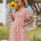 💗LAST DAY SALE 60% OFF⚡50K+ SOLD💕👗Women's Swing Floral Ruffle Short Sleeve A-line Shift Dress with Pockets🌸