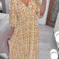 🏖️LAST DAY SALE – ONLY ￡14.99‼️👗Women's Bohemian Casual Print V-neck Waist Wrap Long Dress