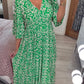 🏖️LAST DAY SALE – ONLY ￡14.99‼️👗Women's Bohemian Casual Print V-neck Waist Wrap Long Dress