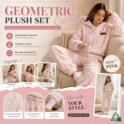 ⏳LAST DAY SALE ONLY ￡23.99!!🔥🍂 Embossed Geometric Plush Set – Timeless Comfort & Effortless Style For Every Occasion