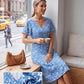 💗LAST DAY SALE 60% OFF⚡50K+ SOLD💕👗Women's Swing Floral Ruffle Short Sleeve A-line Shift Dress with Pockets🌸