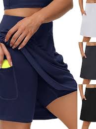 💃LAST DAY 45% OFF：ONLY ￡13.99!!💥Women's Knee Length Skorts Golf Tennis Skirt🎾High Waist Built-In Liner Shorts☁️Stretch Breathable Sport Skort
