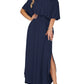 🏖️2026 Summer Hot Sale– Only ￡13.99!!🔥💃Women's Off-Shoulder Ruffled Side-Slit Maxi Dress with Pockets