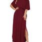 🏖️2026 Summer Hot Sale– Only ￡13.99!!🔥💃Women's Off-Shoulder Ruffled Side-Slit Maxi Dress with Pockets