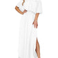 🏖️2026 Summer Hot Sale– Only ￡13.99!!🔥💃Women's Off-Shoulder Ruffled Side-Slit Maxi Dress with Pockets