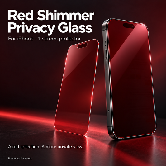 ⏳Last Day Hot Sales - Just ￡10.99🔥Red Shimmer Privacy Tempered Glass Screen Protector for iPhone