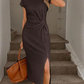 👗Summer Hot Sale 50% OFF✨Women's Elegant Waist Twist High Slit Sleeveless Midi Dress– Waist-Cinching, Elegant, Flowing Silhouette 💃