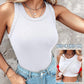 💓Summer Special Price ￡8.99!!🏖️Ribbed Stretchy Tank Top with Shelf Bra