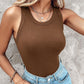 💓Summer Special Price ￡8.99!!🏖️Ribbed Stretchy Tank Top with Shelf Bra