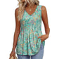 💥🌞Summer Women Outfit Hot Sale :Only ￡10.99‼️👗Women's Print Flowy Sleeveless V Neck Peplum Tank Tops✨Loose Waist Ruffle Hem Camisole Daily Holiday Top