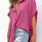 ⏳2026 Summer Hot Sale 60% OFF: Only £13.99!!💥👚Women's Casual V Neck Button Down Shirts Solid Short Sleeve Blouses💐Soft Breathable Basic Shirt For Office Holiday Daily Outfit🇬🇧